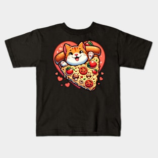 Funny Fat with Pizza, Funny Pizza lover Kids T-Shirt